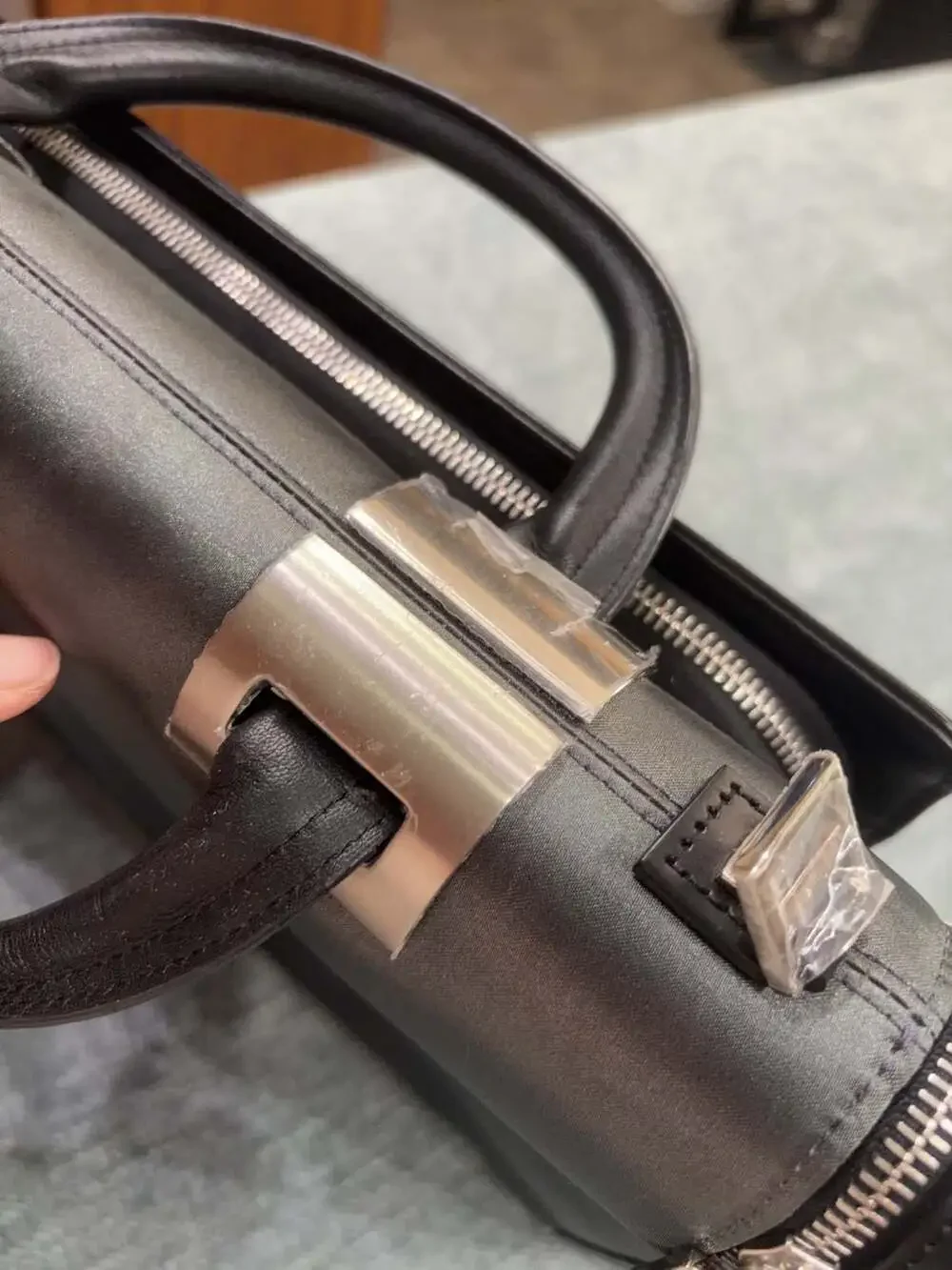 Aaron Irvin Leather and Nylon Business Briefcase
